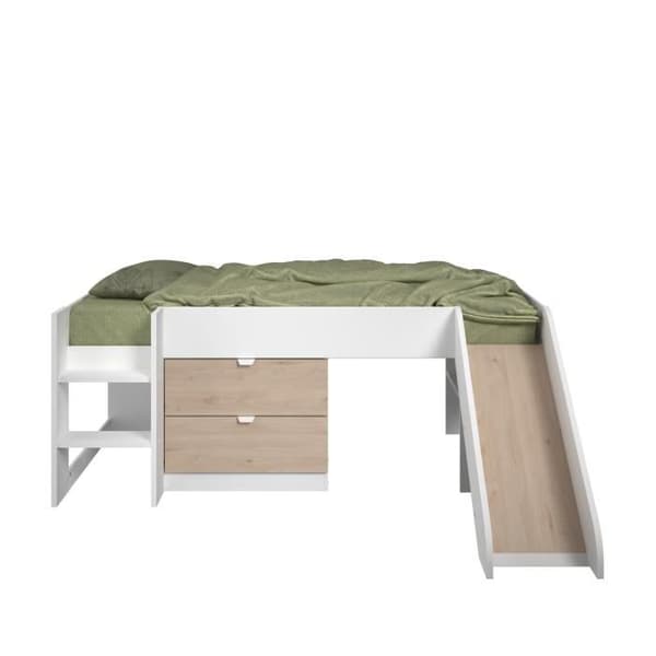 PARISOT SLIDE - Rutschbädd för barn - Vit och Jackson Ek dekor - Boxfjäder ingår - 90 x 200 cm