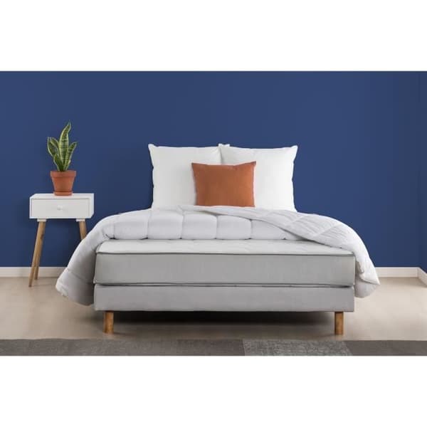 Madrasspaket 140x190cm + resår + täcke + 2 kuddar - Pocketfjädrar - 5 zoner - 19 cm - Fast DEKO DREAM Zen