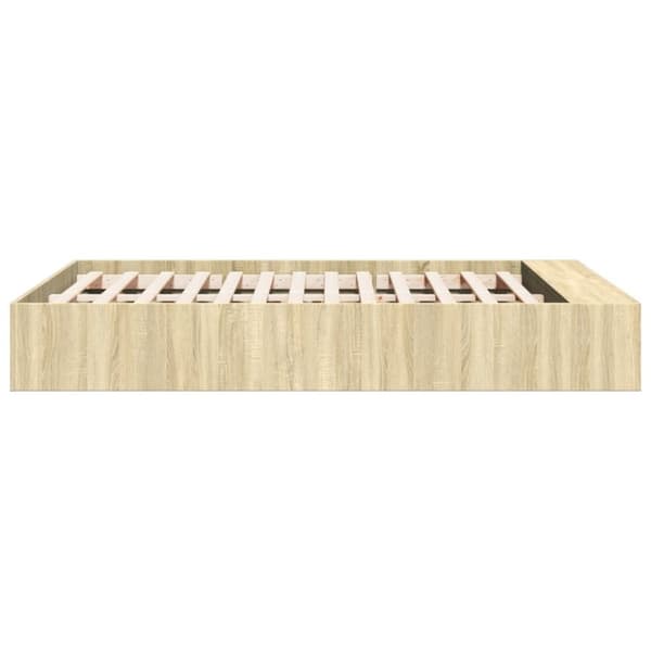 vidaXL Sengeramme sonoma eik 135x190 cm konstruert tre