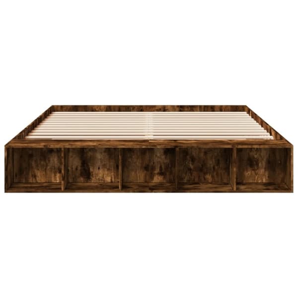 vidaXL Sängram rökfärgad ek 200x200 cm konstruerad trä