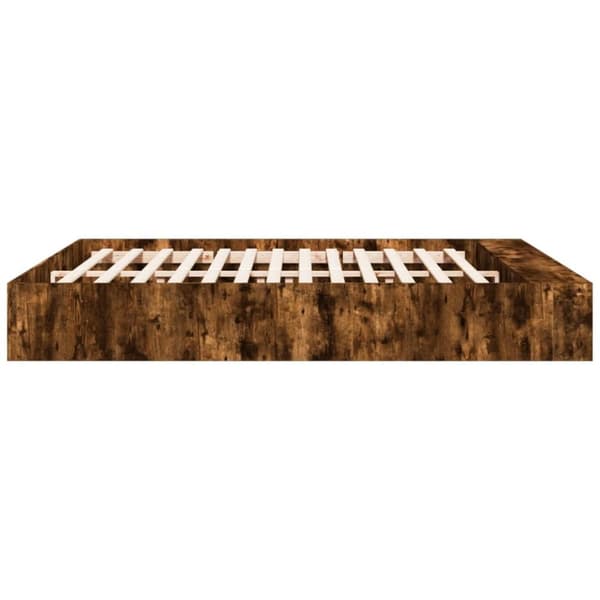 vidaXL Sängram rökfärgad ek 200x200 cm konstruerad trä