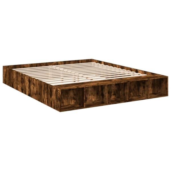 vidaXL Sängram rökfärgad ek 200x200 cm konstruerad trä