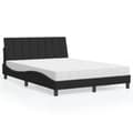 Miniatyrbillede 1 af 11: vidaXL seng med madras 140x190 cm velour sort