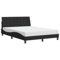 Miniatyrbillede 2 af 11: vidaXL seng med madras 140x200 cm velour sort