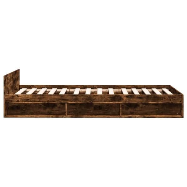 vidaXL Sängynrunko laatikolla savutammi 90x200 cm tekninen puu
