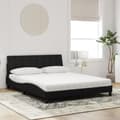 Miniatyrbillede 2 af 11: vidaXL seng med madras 160x200 cm velour sort