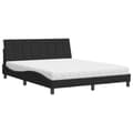 Miniatyrbillede 1 af 11: vidaXL seng med madras 160x200 cm velour sort