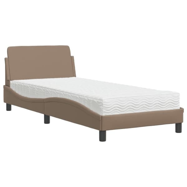 vidaXL seng 90x190 cm kunstlæder cappuccinofarvet