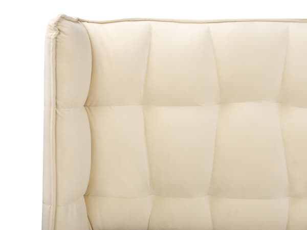 Sängram Beige Sammet Tuftad Klädsel Ljusa Träben Vingbädd Säng Dubbelstorlek 160 x 200 cm Lameller med Justerbar Huvudgavel Sovrum