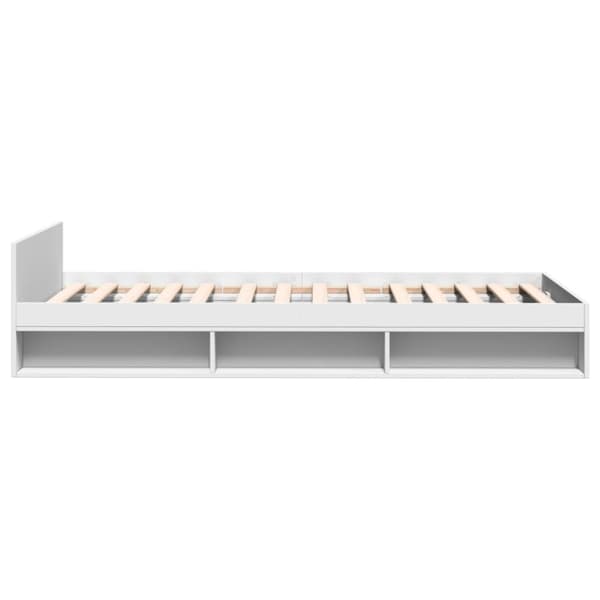 vidaXL Sängram med låda vit 90x200 cm konstruerad trä