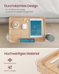 Miniatyrbillede 3 af 9: Rootz Bamboo Sengebakke - Morgenmadsbord - Skødeskrivebord - Naturlig beige - Bambus og metal - Letvægts - Bærbar - Nem montering - 27 cm x 37,8 cm x