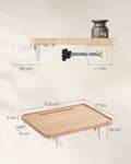 Miniatyrbillede 6 af 9: Rootz Bamboo Sengebakke - Morgenmadsbord - Skødeskrivebord - Naturlig beige - Bambus og metal - Letvægts - Bærbar - Nem montering - 27 cm x 37,8 cm x