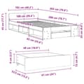Miniatyrbild 9 av 10: vidaXL Sängram med låda rökfärgad ek 100x200 cm konstruerad trä
