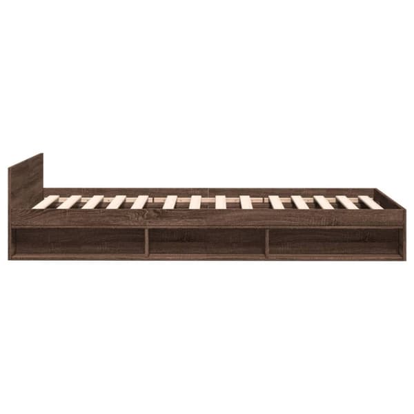 vidaXL Sängynrunko laatikolla ruskea tammi 100x200 cm tekninen puu