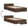 Pikkukuva 8 / 11: vidaXL Sängynrunko laatikolla ruskea tammi 100x200 cm tekninen puu