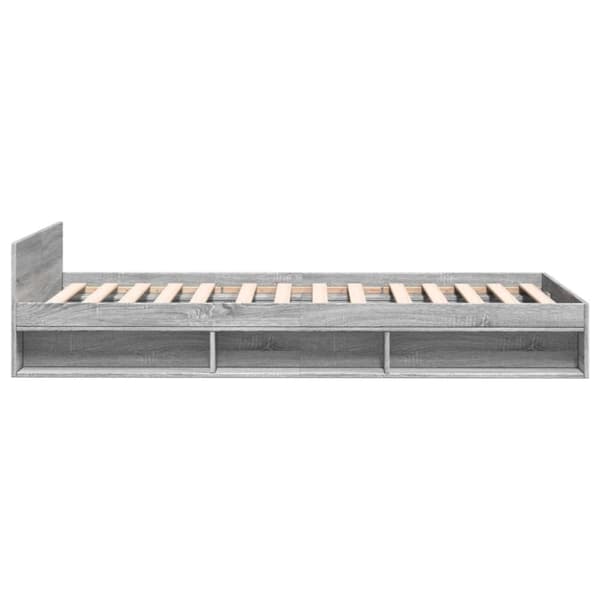 vidaXL Sängynrunko laatikolla harmaa Sonoma 90x200 cm tekninen puu