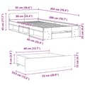 Pikkukuva 9 / 10: vidaXL Sängynrunko laatikolla harmaa Sonoma 90x200 cm tekninen puu