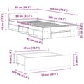 Miniatyrbillede 9 af 10: vidaXL sengeramme med skuffe 90x200 cm konstrueret træ sonoma-eg