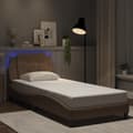 Miniatyrbillede 1 af 11: vidaXL sengeramme med LED-lys 90x190 cm kunstlæder cappuccinofarvet