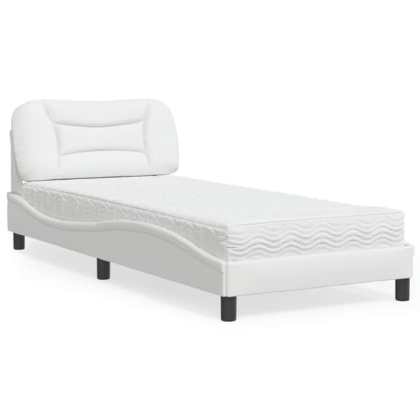 vidaXL seng med madras 80x200 cm kunstlæder hvid
