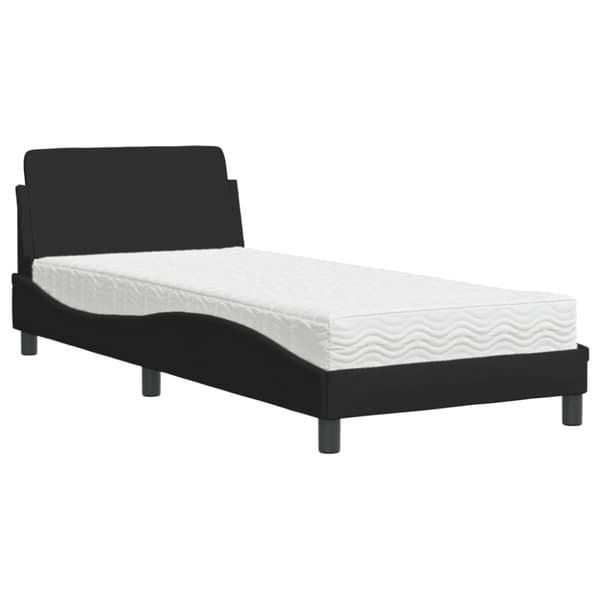 vidaXL seng med madras 80x200 cm stof sort