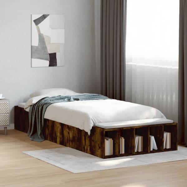vidaXL Sängynrunko savutammi 90x200 cm tekninen puu