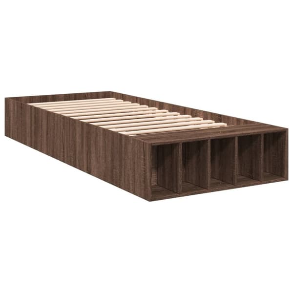 vidaXL Sängynrunko ruskea tammi 90x190 cm tekninen puu