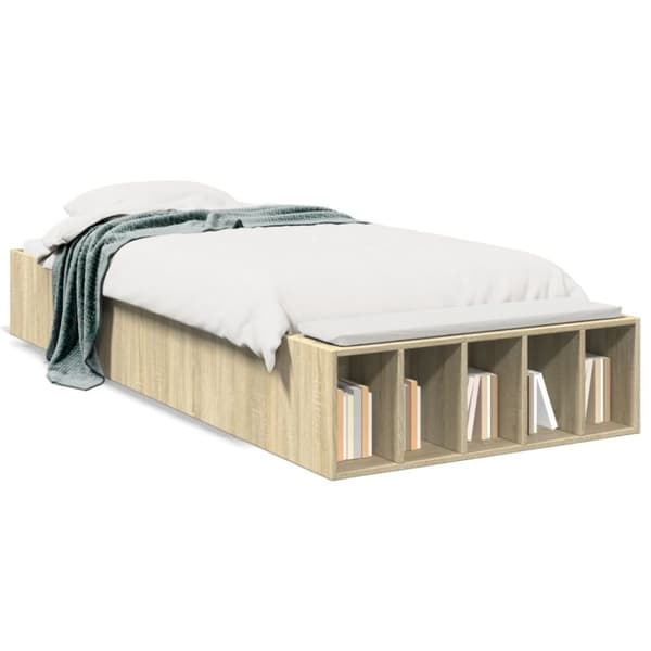 vidaXL Sengeramme sonoma eik 90x190 cm konstruert tre
