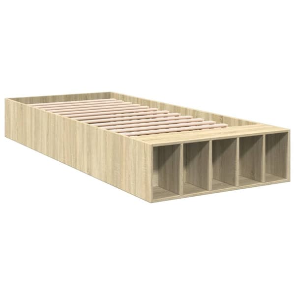 vidaXL Sengeramme sonoma eik 90x190 cm konstruert tre