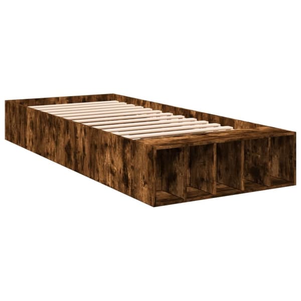 vidaXL Sengeramme røkt eik 75x190 cm konstruert tre