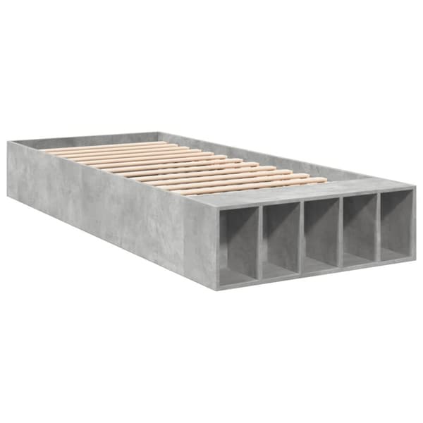 vidaXL Sengeramme betonggrå 90x190 cm konstruert tre