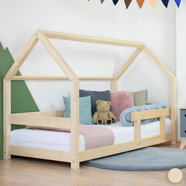 Lit cabane - Benlemi - TERY - 90x160 cm - Massivt trä - Beige - 1 plats