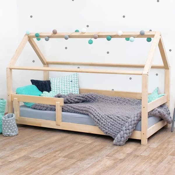 Lit cabane - Benlemi - TERY - 90x160 cm - Massivt trä - Beige - 1 plats