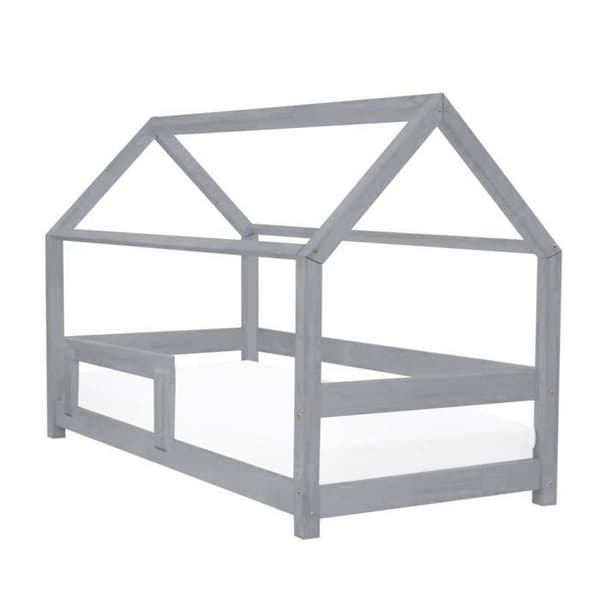 Lit cabane - Benlemi - TERY - Grå - 140x200cm - Massivt trä - 1 plats