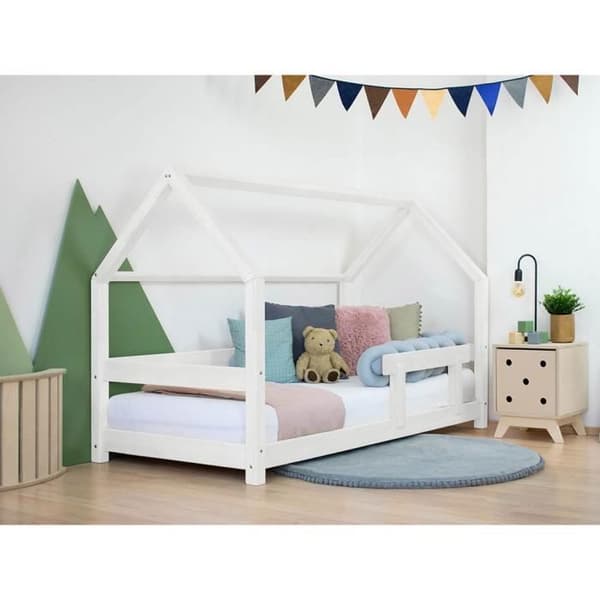 Lit cabane - Benlemi - TERY - Vit - 90x190cm - Massivt trä