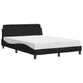 Miniatyrbillede 2 af 9: vidaXL Seng med madras 140x200 cm stof sort