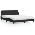 Miniatyrbillede 1 af 9: vidaXL seng med madras 160x200 cm velour sort