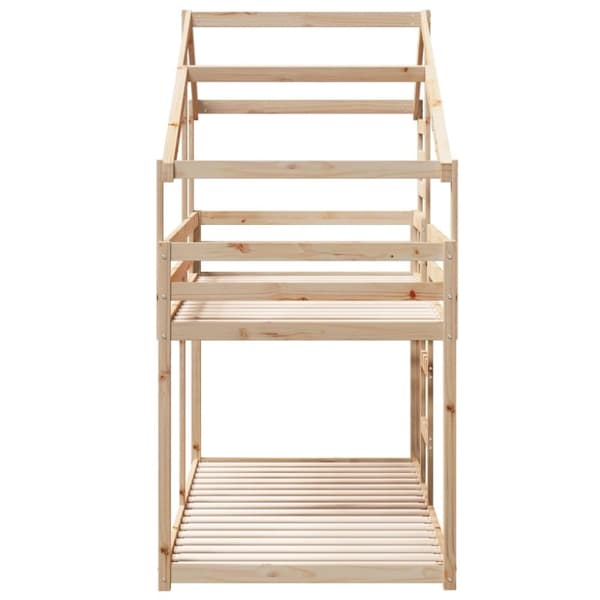 vidaXL Våningssäng med tak 75x190 cm massiv furu