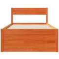 Miniatyrbilde 3 av 10: vidaXL Sengeramme uten madrass voksbrun 100x200 cm heltre furu