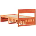 Miniatyrbilde 5 av 10: vidaXL Sengeramme uten madrass voksbrun 100x200 cm heltre furu
