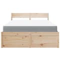 Miniatyrbilde 3 av 11: vidaXL Seng med skuffer og madrass 140x190 cm heltre furu