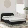 Miniatyrbillede 3 af 9: vidaXL seng med madras 140x200 cm velour sort