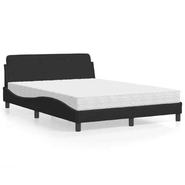 vidaXL seng med madras 140x200 cm velour sort