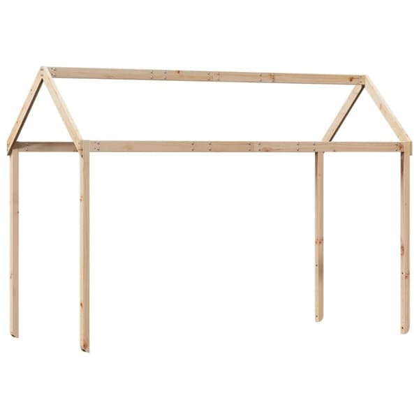 vidaXL højseng med stige og tag 90x200 cm massivt fyrretræ