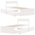 Miniatyrbilde 6 av 10: vidaXL Sengeramme uten madrass hvit 100x200 cm heltre furu