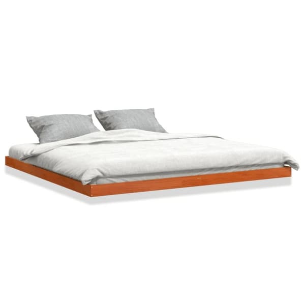 vidaXL sengeramme 180x200 cm massivt fyrretræ gyldenbrun