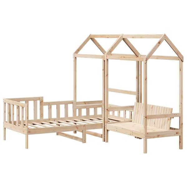 vidaXL husseng med bænk 90x200 cm massivt fyrretræ