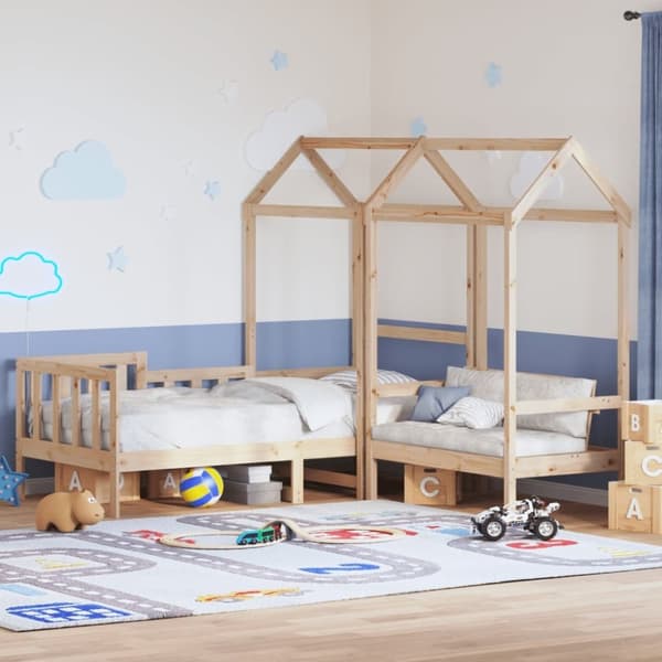 vidaXL husseng med bænk 90x200 cm massivt fyrretræ