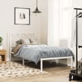Miniatyrbillede 2 af 9: vidaXL sengeramme med sengegavl 90x200 cm metal hvid