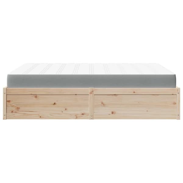 vidaXL Säng med madrass 160x200 cm massiv furu